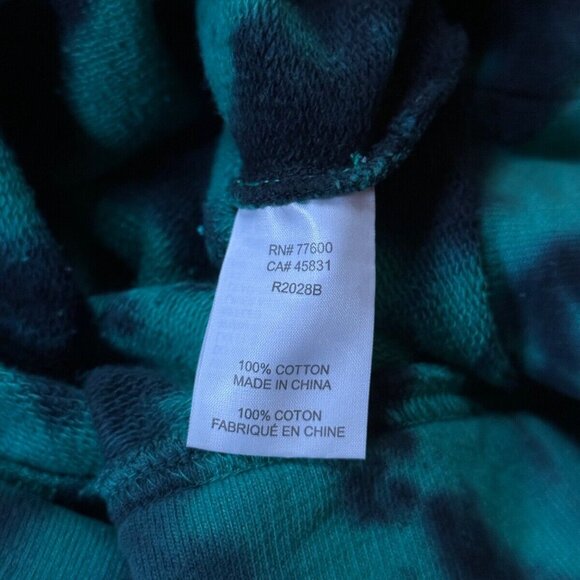 New Sandrine Rose Hoodie Small Womens Green Tie Dye Pullover Fleece Sweatshirt - Picture 8 of 8